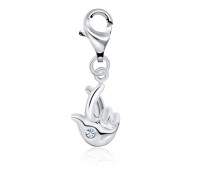 Crossed Fingers Shape Silver Charms CH-68